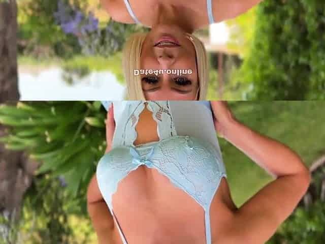 O My God Stepmom, Im Blushing - Big tits blonde MILF in Interracial hardcore outdoors