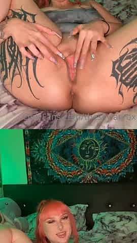 tattooed redhead milf fucks her tight hole