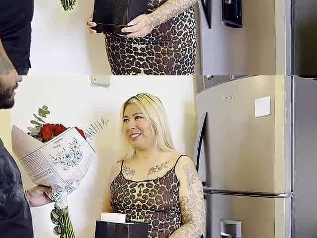 THAT BABE FORGETS THE VALENTINE'S DAY GIFT SO THAT BABE GIVES HIM HER BUTT