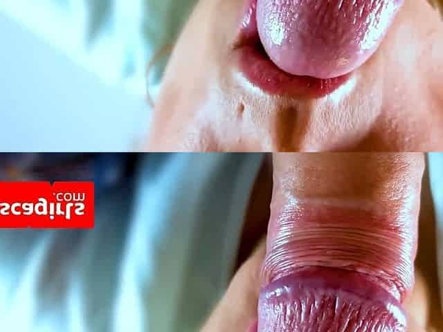 AMATEUR BLONDE MILF GIVES SENSUAL CLOSE-UP BLOWJOB