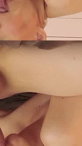 Skinny MILF Give a Hot Blowjob with Cum in Mouth