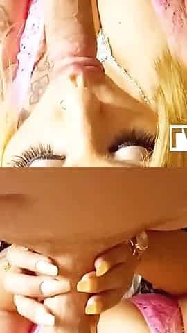Blonde Barbie Melody Star Sucking and Spitting - Cock Deep Throat
