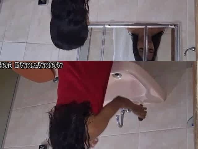 My stepbrother caught me after masturbating in my room during my shower.