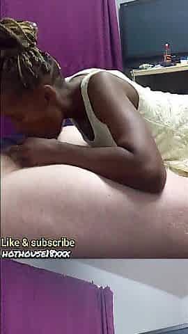 Ebony youthful sweethearts , gives white dude very admirable oral-sex and large ideal titty bang for views