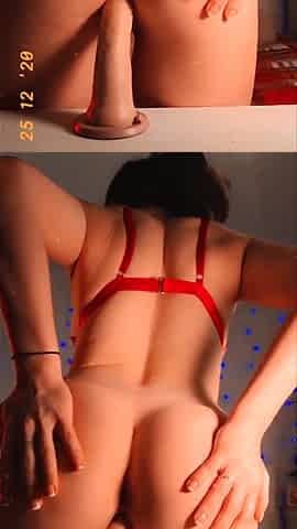 Milky ass brunette solo hoe in stockings anally toys