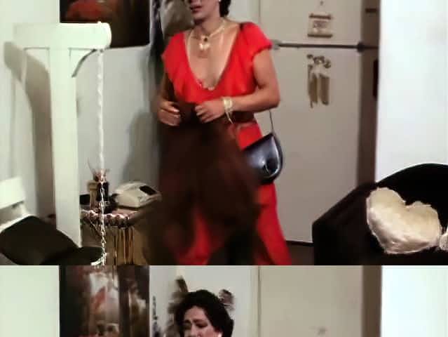 Vintage Italian MILF makes cum her boy