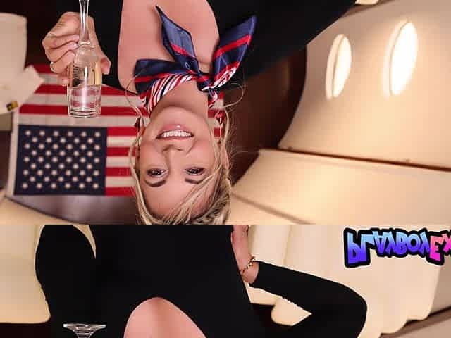 Big booty MILF stewardess posing naked