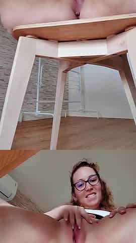 I Masturbate Under the Table Fingerring Hard Voyeur Wet Pussy