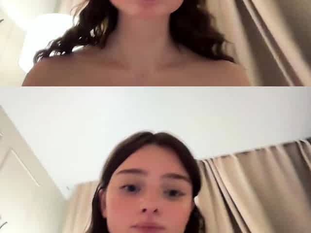 Cute curly brunette solo webcam masturbation