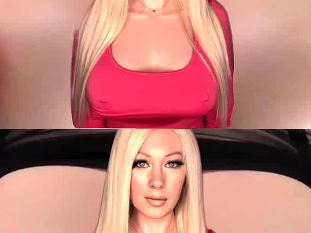 bella aurora big tits mesmerize in red dress