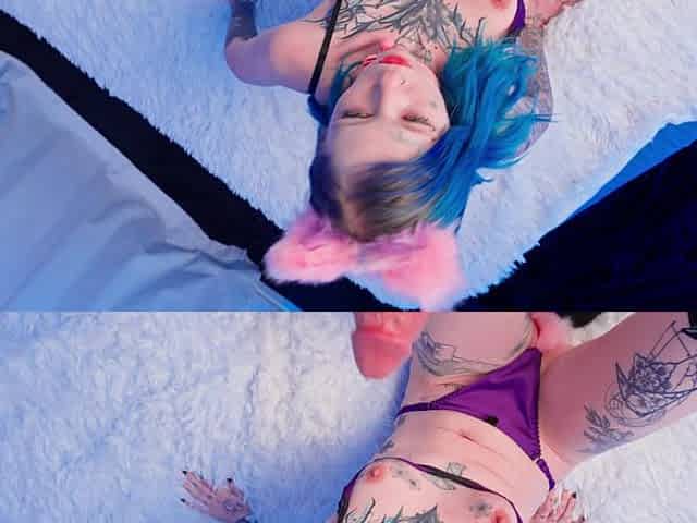 Coyemoo, the German Blue Haired & Split-tongued Alt-model, Gets a Rough Fuck in POV