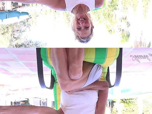 Auntjudys - Busty Mature MILF Mrs. Betty Masturbates for You by the Pool