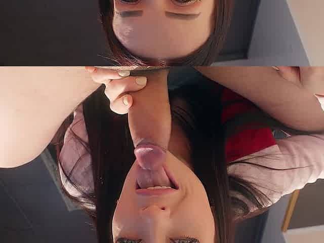 Throat full of cum that's what this babe likes