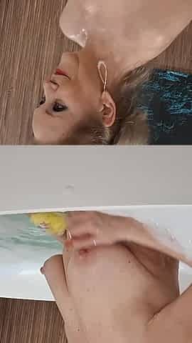 Fingering in Luxury Bath - MILF Blonde