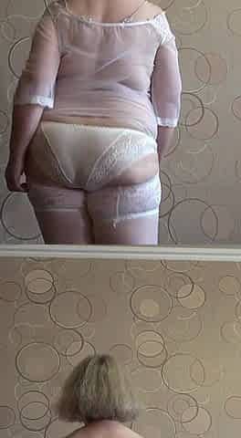 Trying on New White Panties. a Mature BBW Shakes Her Big Ass. PAWG.
