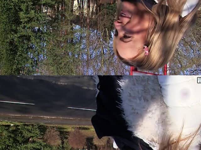 Euro-slut gets bent over and fucked in the great outdoors