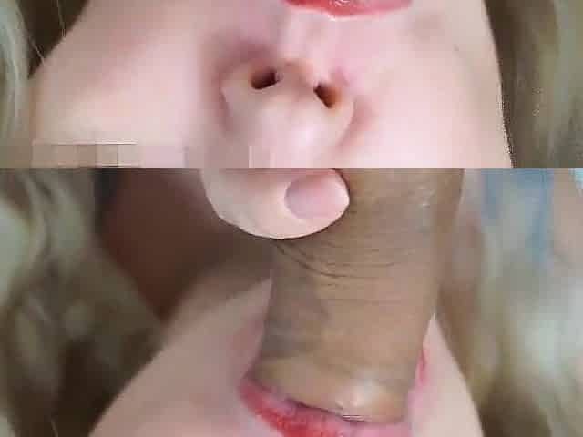 ASMR fellatio close up with cum in throat