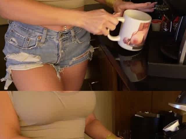 HOT BIMBO WIFE FUCKS HUSBAND BEFORE WORK