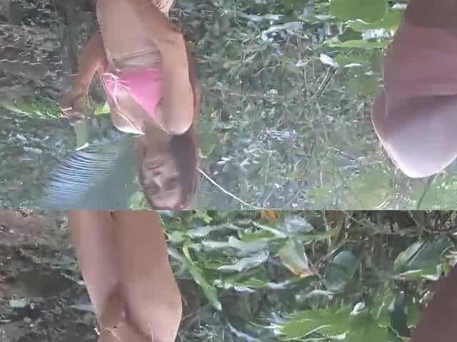I got caught masturbating on the waterfall trail and the beauty kept watching me!