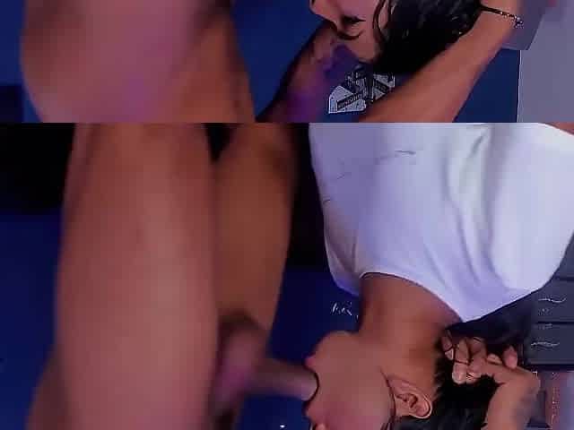 Black Angel Gives Sloppy Head Then Takes Fingers Unfathomable in Butt. drink