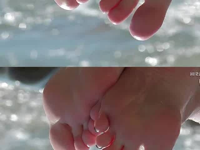 Headmistress Legs Barefoot On The Summer Sea Beach