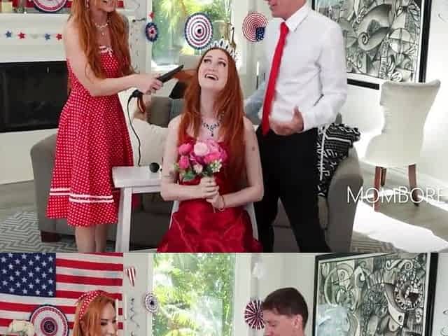 Curvy step-family redheads ignite excitement with oral pleasure fireworks and steamy role-play thrills