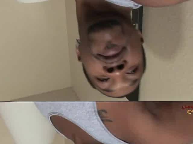 Ebony playgirl with a large butt wears fishnets whilst getting permeated by a BBC