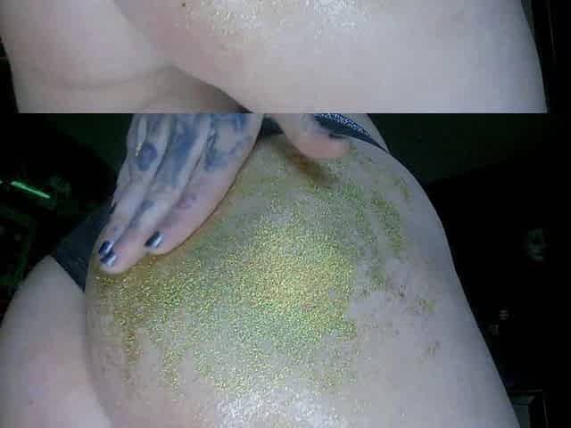 Alternative Girl Oil Massaging a Butt and Spanking by Glitters