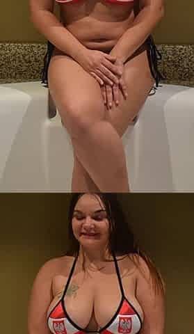 Curvy Polish Girl in Poland Bikini Blackbred
