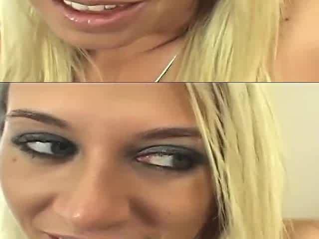 POV - Three-some with blond and ebony beauty