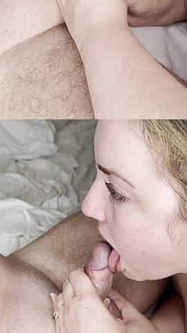 Side View: Sexy Wife Oral, frenulum licking and edging