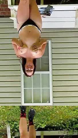 My 42F Lesbian Russian Stepsister Saw Me Outdoors Fucking Myself in Her Sweater by Her Window and the Neighbors