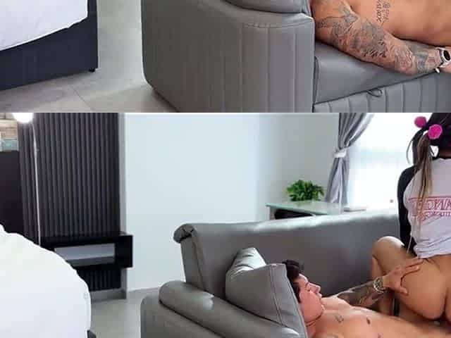 Busty Cheater! Lets Her Brother-in-law Fuck Her After She Had Sex with Her Boyfriend on the Couch!