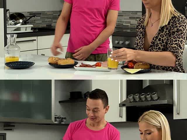 Stepson trying to please big ass stepmom