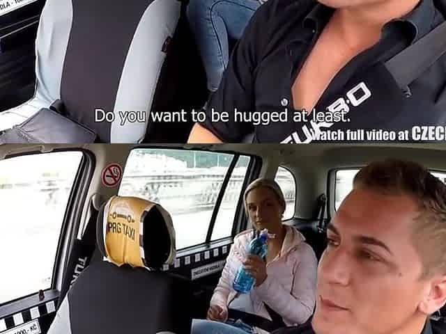 Hot Blonde Rides Driver In The Backseat