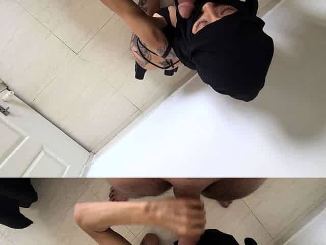 Busty Brunette Jerks For Fetish Handjob