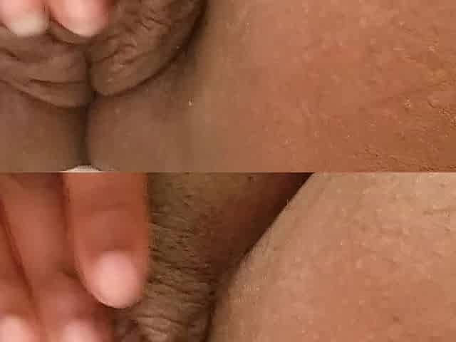 Rubbing my constricted, creamy vagina