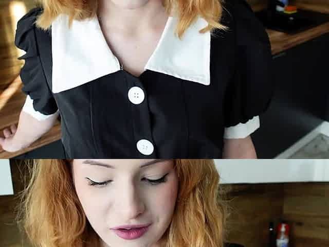 The maid gave to fuck her tight pussy