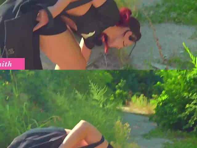 Jeny Smith play herself in public place