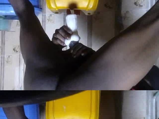 Fucking My Silicone Toy For Getting The Creampie Splashing