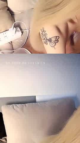 Blonde amateur girl turned on strips naked and masturbates
