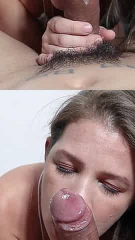 Deep Throat and Footjob of a Naughty Blonde