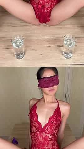 Solo Squirt #13: First Water, Then Squirt - Asian Teen Masturbates on Dining Table and Soaks Everything!