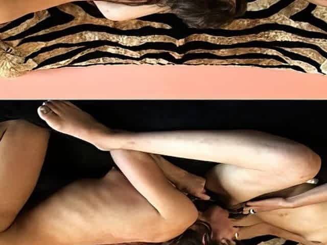 Fetish brunette lesbian licks and fingers sweet pussy