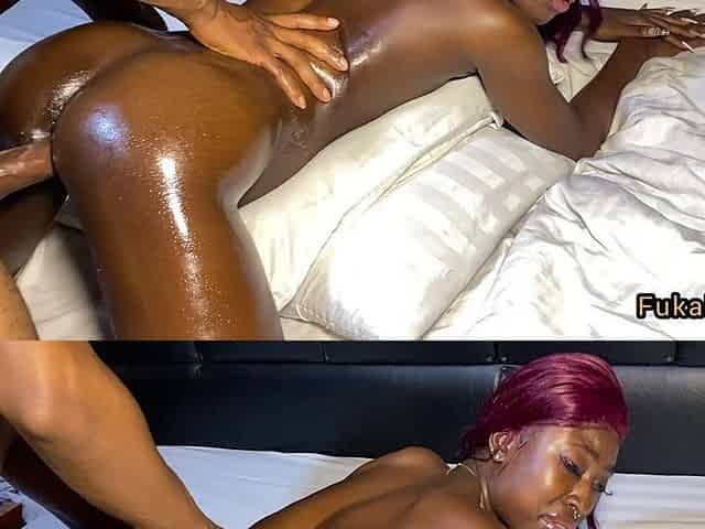 Petite Ebony Sweetheart Got Rough Fuck by Big Cock Body Guard