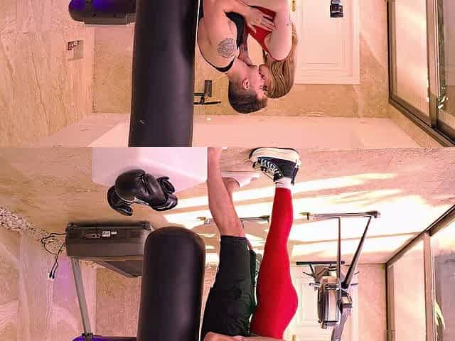 Ardent sex with a stranger in the gym
