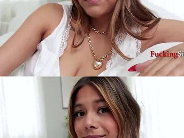 Tiny Latin chick Lets Stepbro Slip His Digits In Her Recent Snatch