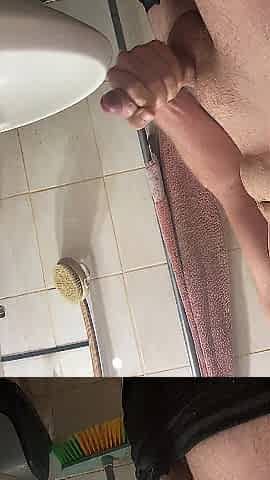 Dorm Washroom Built Schlong Cum