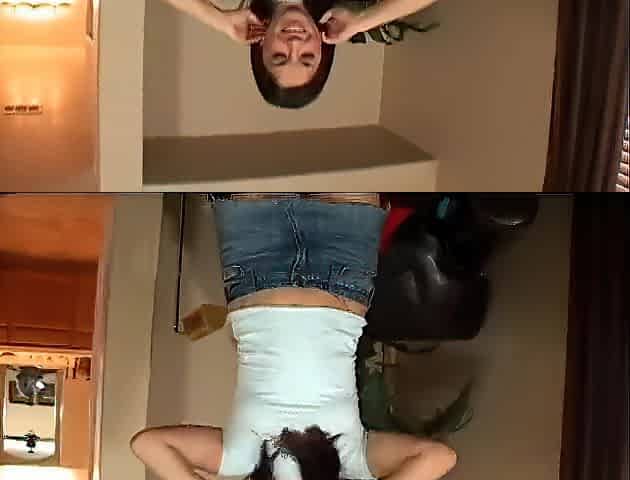 Youthful Brunette hair with Saggy Bazookas and Corpulent Knob for Close up Camera Cum Discharged