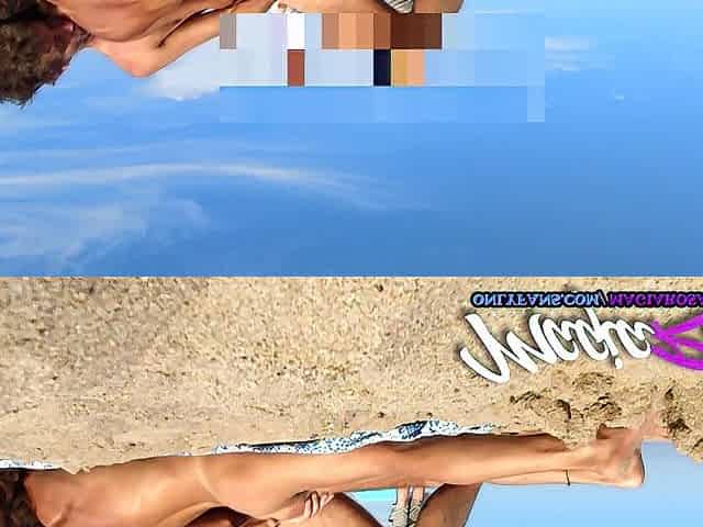Angel with astonishing booty filmed in a public beach